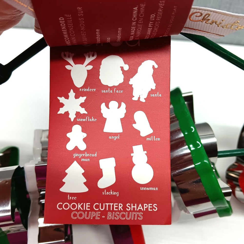 Ciroa 10pc Christmas Cookie Cutter Set - Stainless‎ Steel Holiday Baking Molds